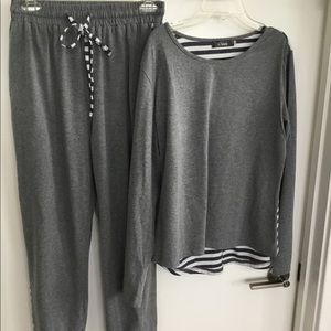 iClosam Gray / Blue Pajama Set 2 Side pockets Drawstring . Size Medium $40